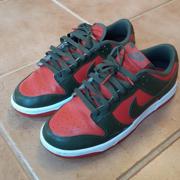 Size 9 Nike Dunk Low Cargo Khaki Mystic Red Sneakers DV0833-600 - Picture 10 of 10